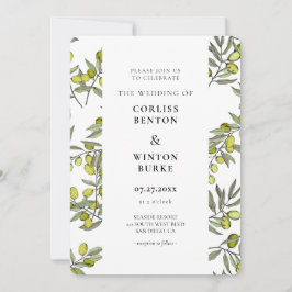 Invitación Boda de patrones de bifurcación oliva