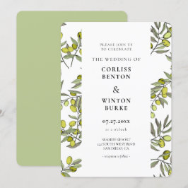 Invitación Boda de patrones de bifurcación oliva