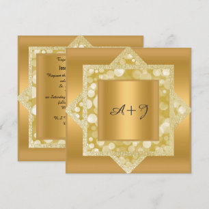 INVITACIÓN BODA DE PATTERN GOLD PURPURINA