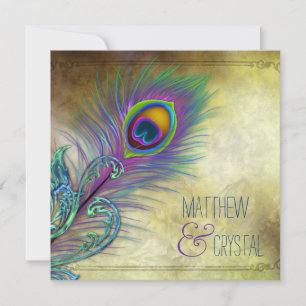 Invitación Boda de pavo real