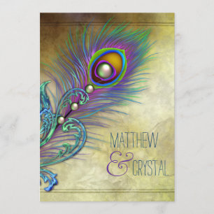 Invitación Boda de pavo real