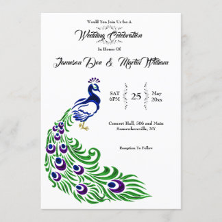 Invitación Boda de pavo real
