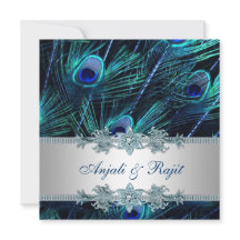 Boda de Pavo Real Azul Real y Plata