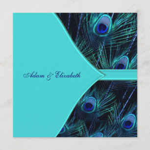 Invitación Boda de pavo real azul turquesa real