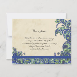 Invitación Boda de pavo real azul y verde