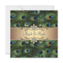 Boda de pavo real dorado verde esmeralda real indi