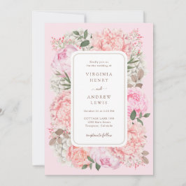 Invitación Boda de peones rosados modernos