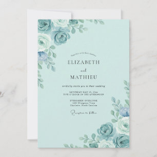 Invitación Boda de Peonía Acuática Helada