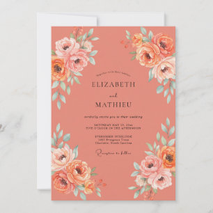 Invitación Boda de Peonía Albaricoque
