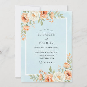 Invitación Boda de peonía albaricoque celestial