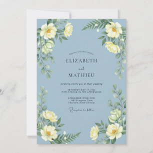 Invitación Boda de Peonía Amarilla Azure
