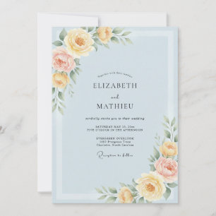 Invitación Boda de Peonía Amarilla Mantequilla