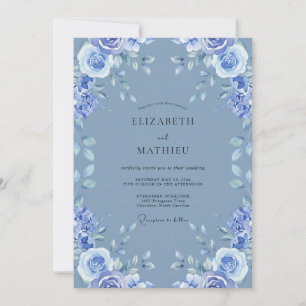 Invitación Boda de Peonía Azul de Aciano