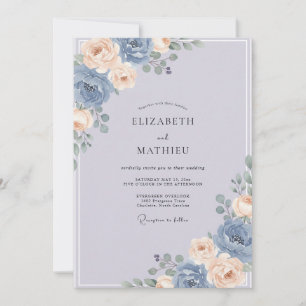 Invitación Boda de Peonía Champán Antiguo Pizarra