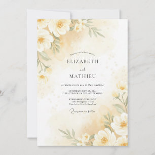 Invitación Boda de Peonía con Crema de Mantequilla