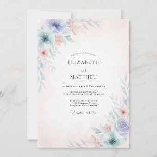 Invitación Boda de Peonía Coral de Centaurea