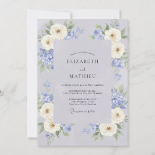 Invitación Boda de Peonía Crema de Vinca menor