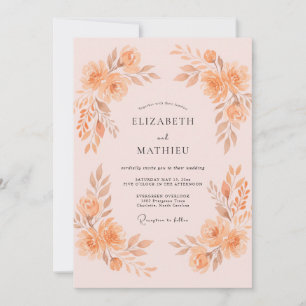 Invitación Boda de Peonía de Albaricoque Suave