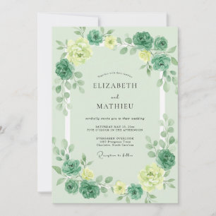 Invitación Boda de peonía de mantequilla de espuma de mar