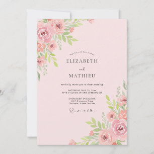 Invitación Boda de peonía de melocotón cálido