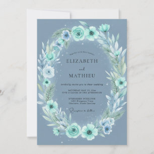 Invitación Boda de Peonía de Plata de Acero