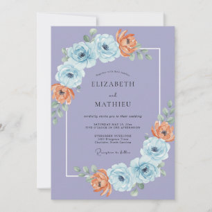 Invitación Boda de peonía de terracota polvorienta de aciano