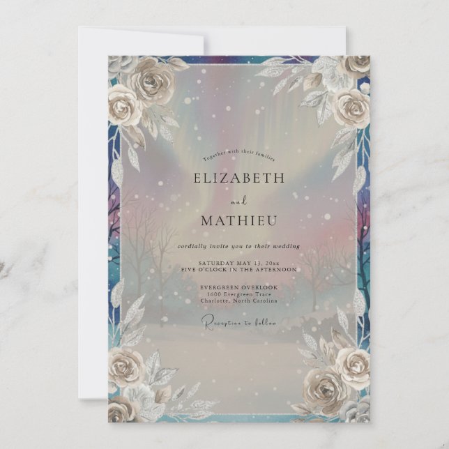 Invitación Boda de Peonía Irisada (Anverso)