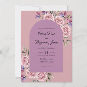 Invitación Boda de peonía lila suave