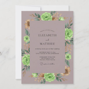 Invitación Boda de Peonía Lima Malva