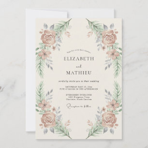 Invitación Boda de peonía malva lila polvorienta