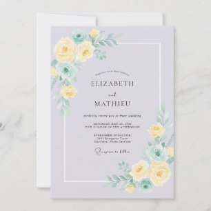 Invitación Boda de Peonía Mantequilla de Vinca menor