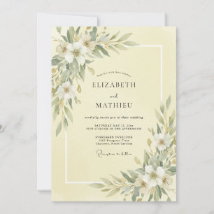 Invitación Boda de peonía marfil con mantequilla