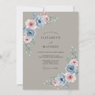 Invitación Boda de Peonía Mauve Pizarra
