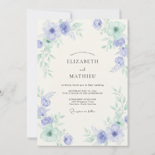 Invitación Boda de Peonía Menta Vinca Garden