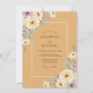 Invitación Boda de Peonía Ocra