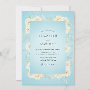 Invitación Boda de peonía perla en polvo