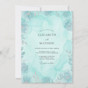 Invitación Boda de peonía pintada con acuarela silvestre