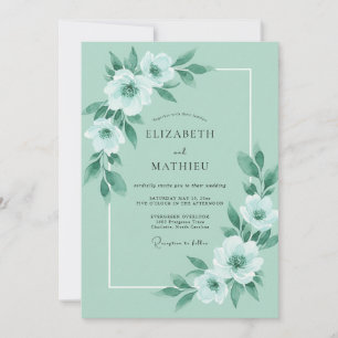 Invitación Boda de peonía pintada con pintura de espuma de ma