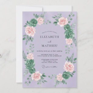 Invitación Boda de Peonía Suculenta Lila