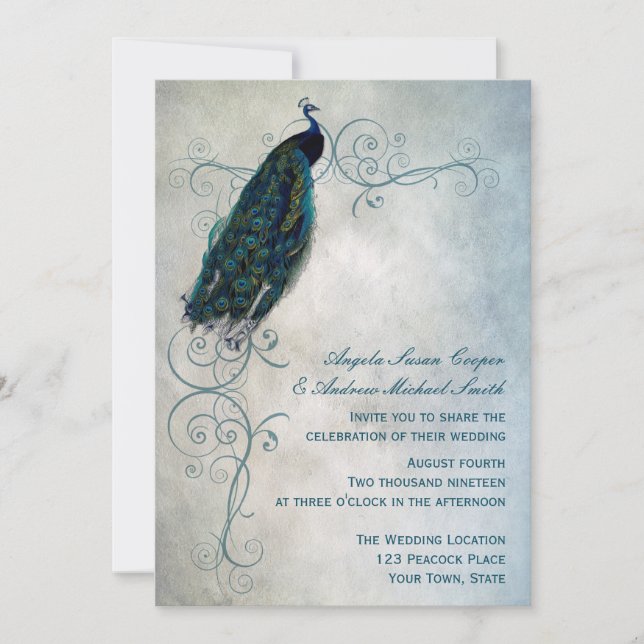 Invitación Boda de pergamino (Anverso)