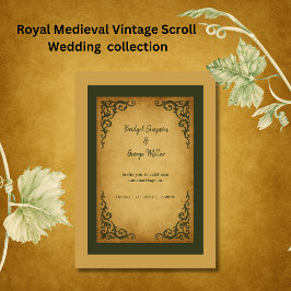 Invitación Boda de pergamino de vintage real