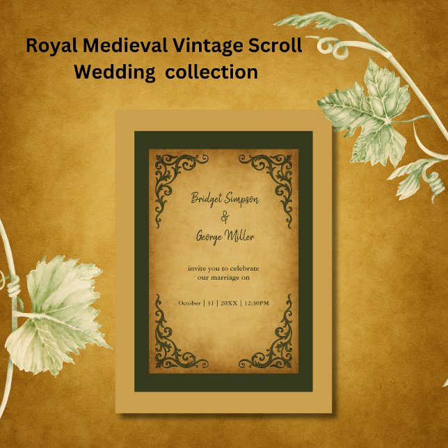 Invitación Boda de pergamino de vintage real (Subido por el creador)