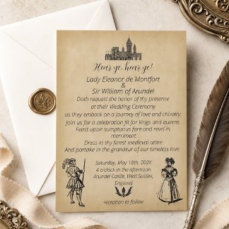 Invitación Boda de pergamino falso renacentista medieval