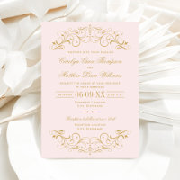 Boda de pergamino rosa y dorado