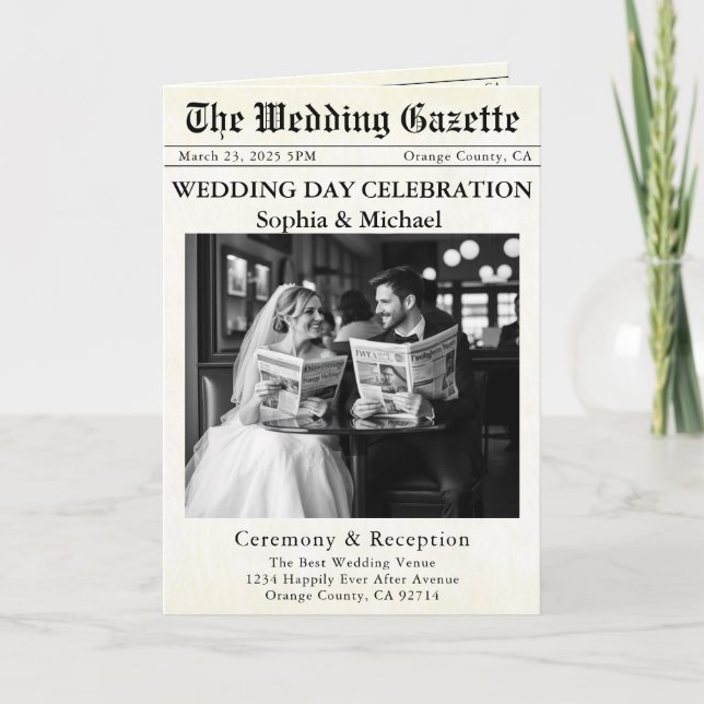 Invitación Boda de periódico (Anverso)