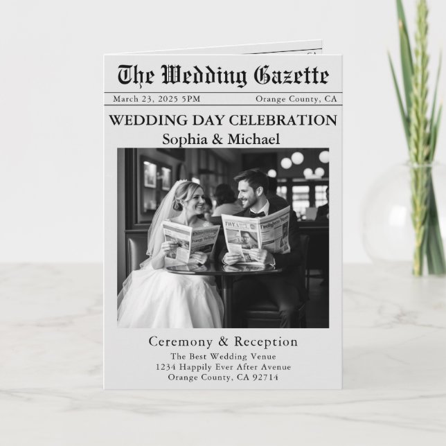 Invitación Boda de periódico (Anverso)