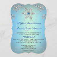 Boda de perla azul de cristal de los copos de niev
