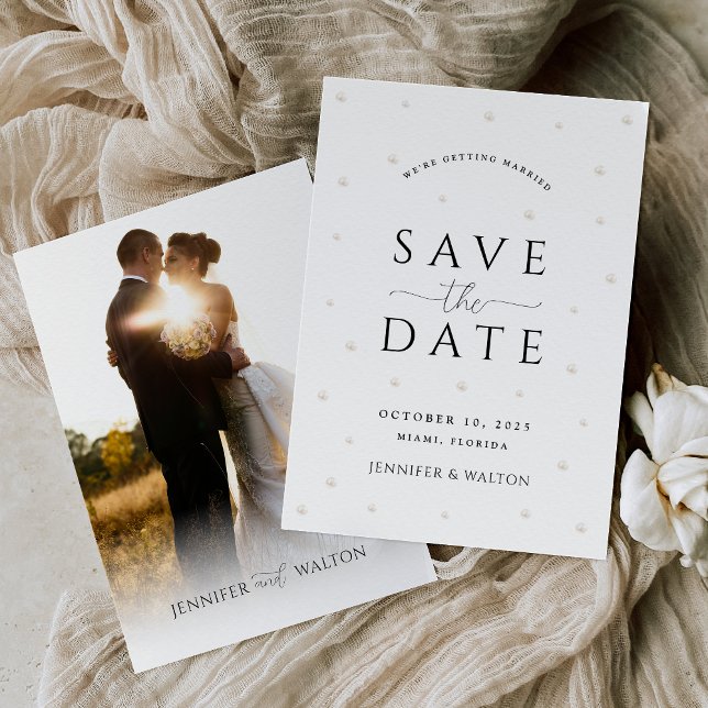 Invitación Boda de Perlas Blancas Salva la Fecha (Subido por el creador)