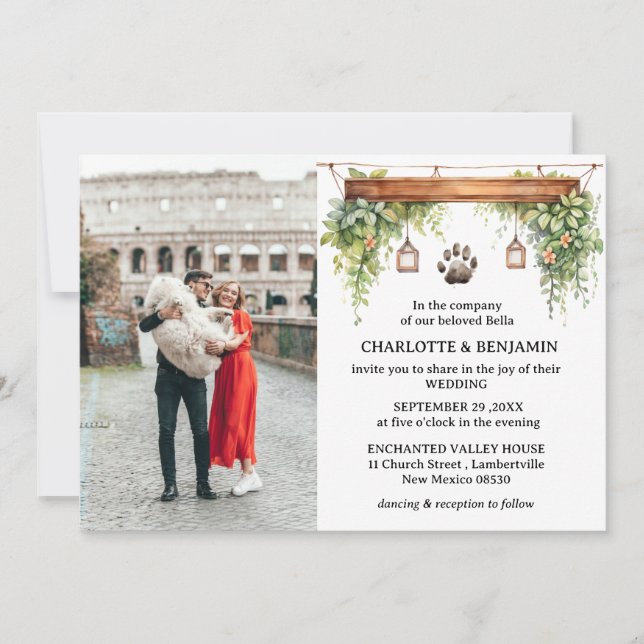 Invitación Boda de perro con 2 fotos personalizadas (Anverso)