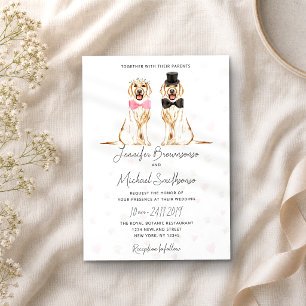 Invitación Boda de perros de corazón de pato de recuperación 
